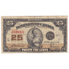 DC-24c-E25a-i 1923 Dominion 25-cent Shinplaster, McCavour-Saunders, Cut Off Size, F