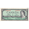 BC-37bA 1954 Canada $1 Beattie-Rasminsky, *O/Y, VF-EF (stain)