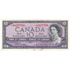 BC-40bA 1954 Canada $10 Beattie-Rasminsky, *U/T, EF (tear)