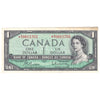 BC-37bA 1954 Canada $1 Beattie-Rasminsky, *M/Y, VF-EF (stain)