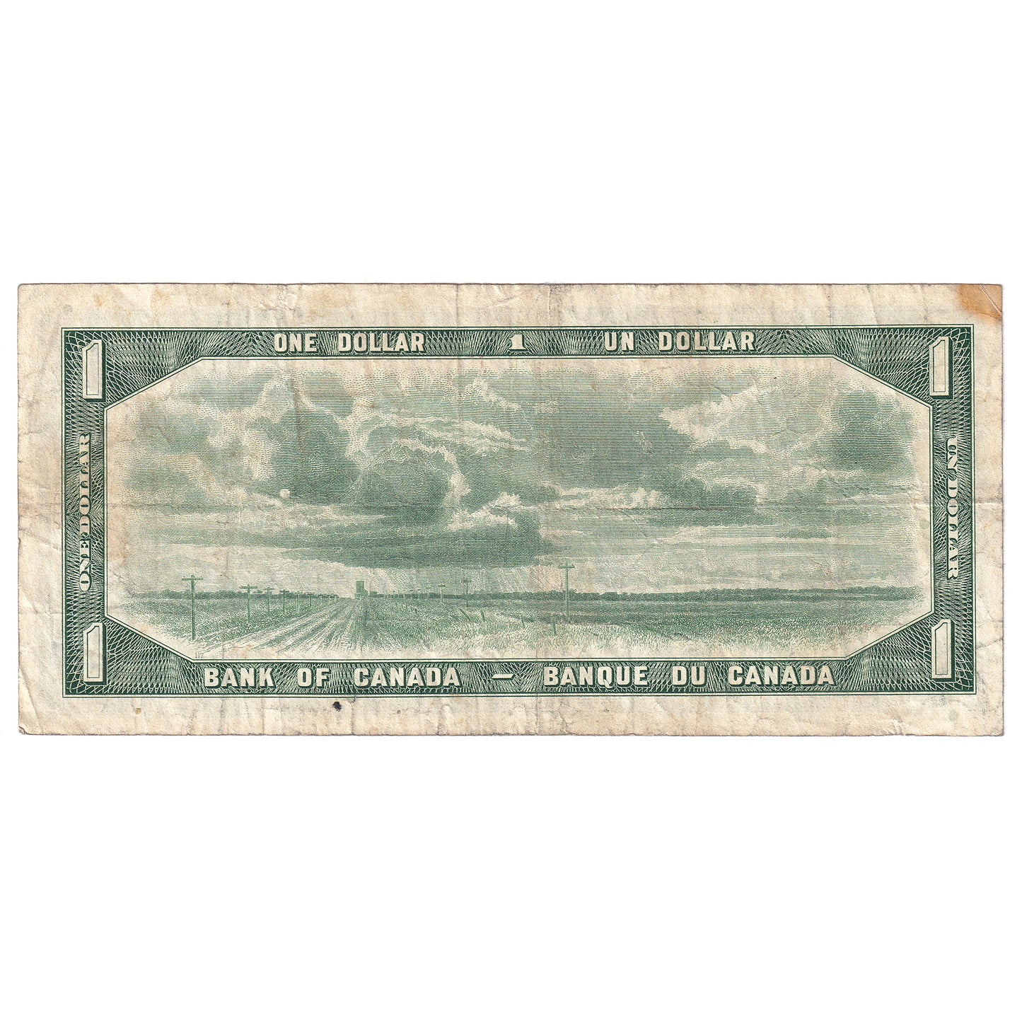 BC-37bA 1954 Canada $1 Beattie-Rasminsky, *N/Y, VF (stain)