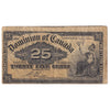 DC-15b-E25a-i 1900 Dominion 25-cent Shinplaster, Boville, F (Cut off Size)