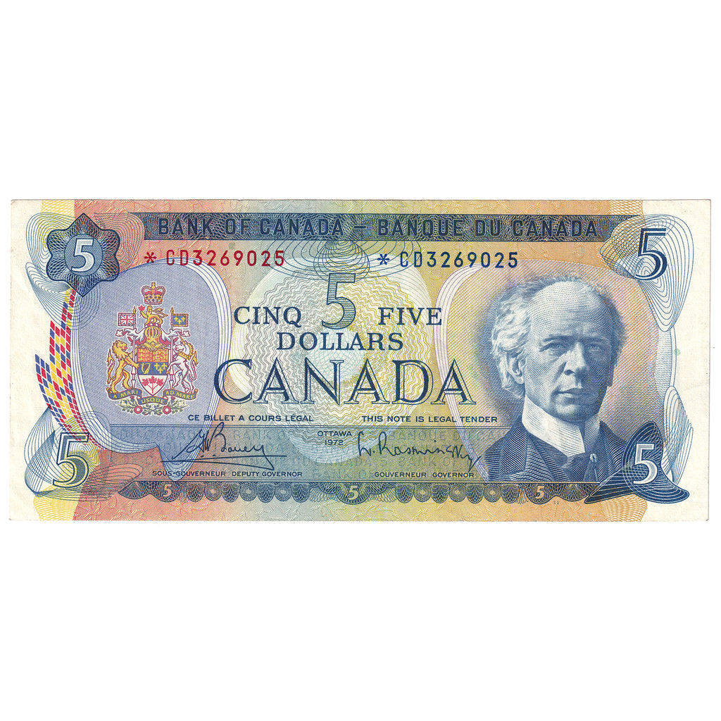 BC-48aA 1972 Canada $5 Bouey-Rasminsky, *CD, VF-EF (writing)