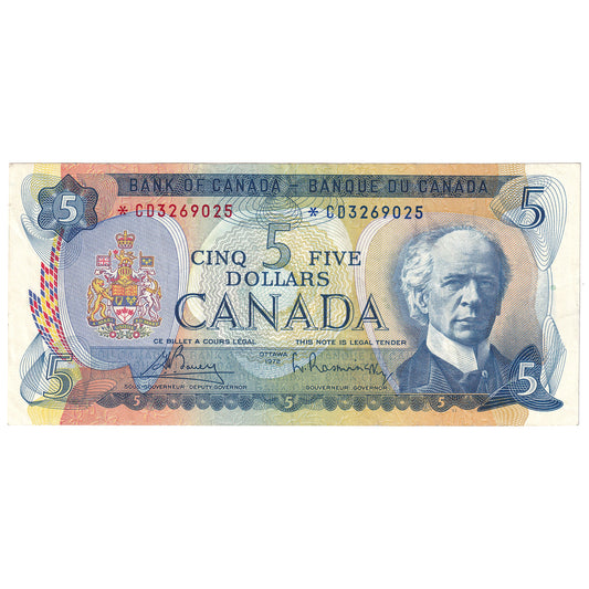 BC-48aA 1972 Canada $5 Bouey-Rasminsky, *CD, VF-EF (writing)