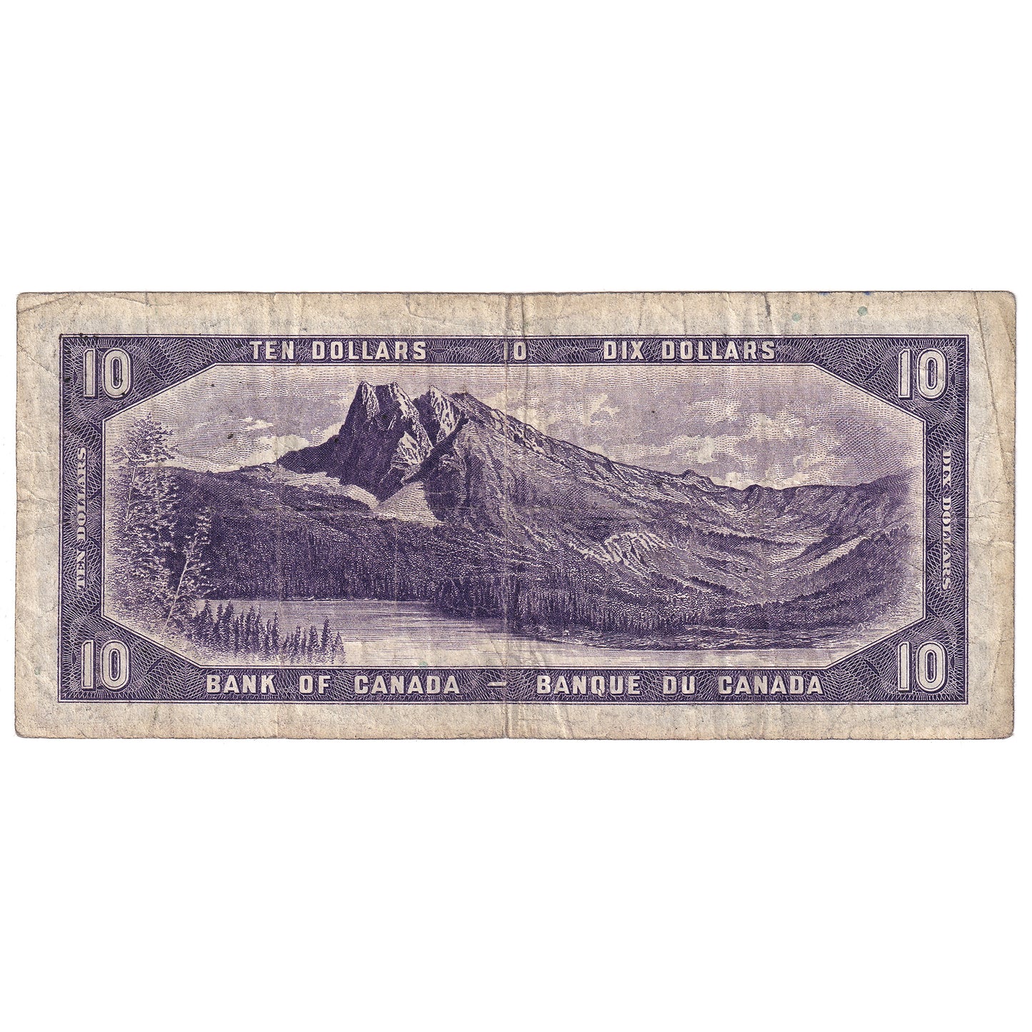 BC-32a 1954 Canada $10 Coyne-Towers, Devil's Face, C/D, F (tears)