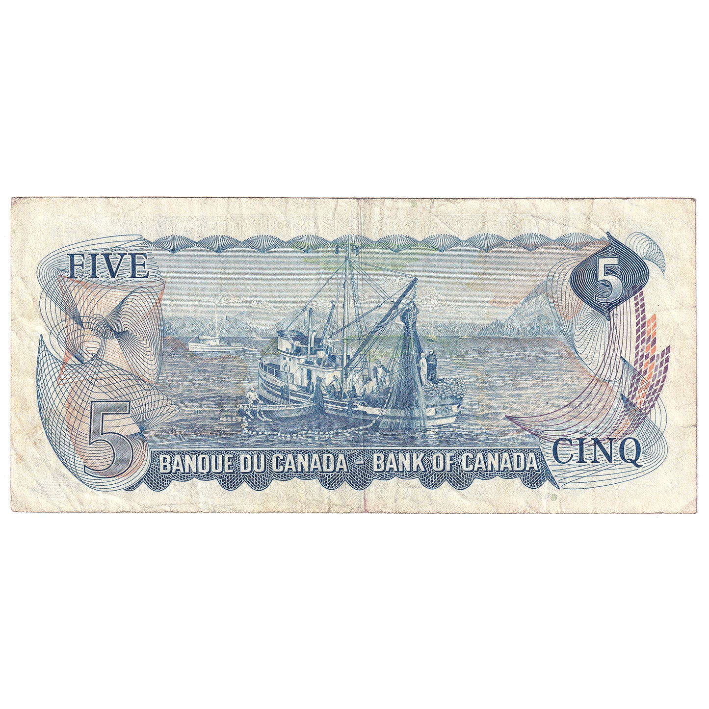 BC-48bA 1972 Canada $5 Lawson-Bouey, *CU, F-VF (dam'g)