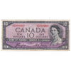 BC-32a 1954 Canada $10 Coyne-Towers, Devil's Face, C/D, VF (dam'g)