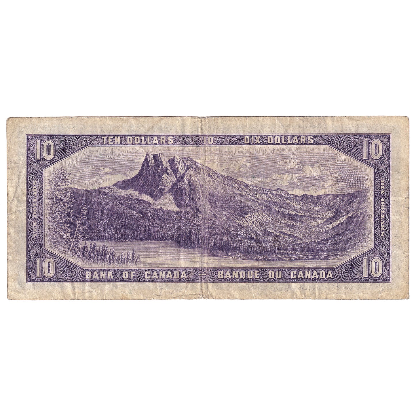 BC-32a 1954 Canada $10 Coyne-Towers, Devil's Face, D/D, F (writing)