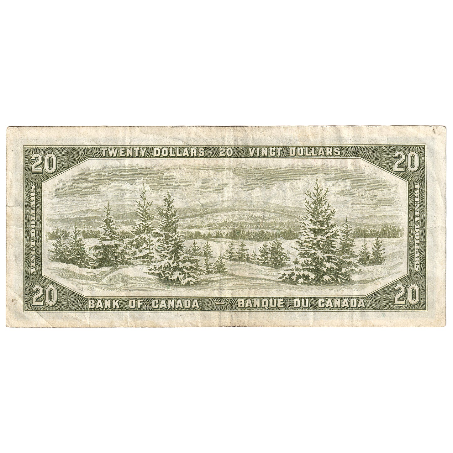 BC-33b 1954 Canada $20 Beattie-Coyne, Devil's Face, C/E, VF (writing)