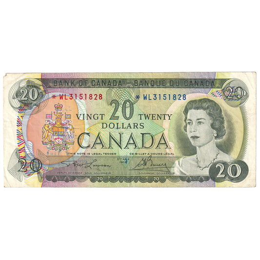 BC-50bA 1969 Canada $20 Lawson-Bouey, *WL, VF (dam'g)