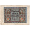 Germany 1920 100 Mark Note, 7 digit, Pick #69a, VF-EF (holes)