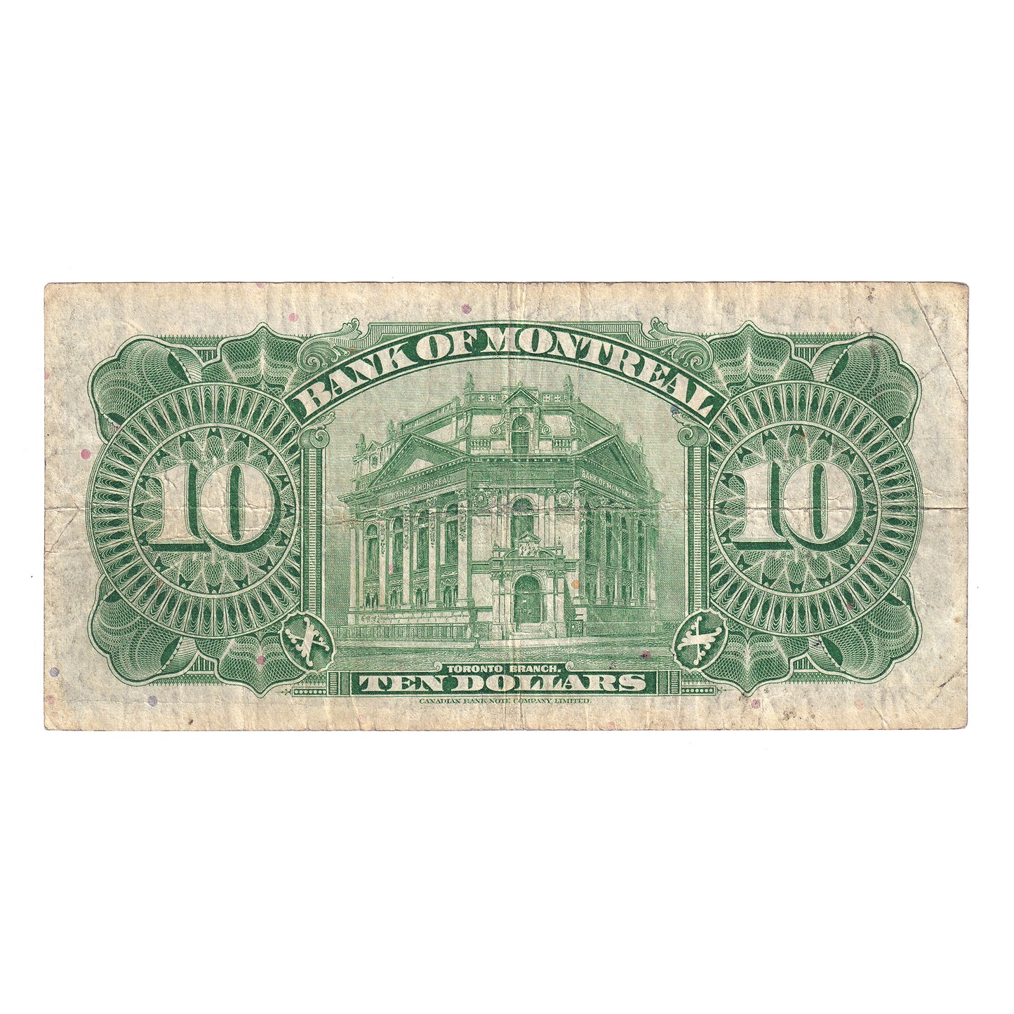 505-62-04 1938 Bank of Montreal $10 Spinney-Gordon, F-VF (writing)