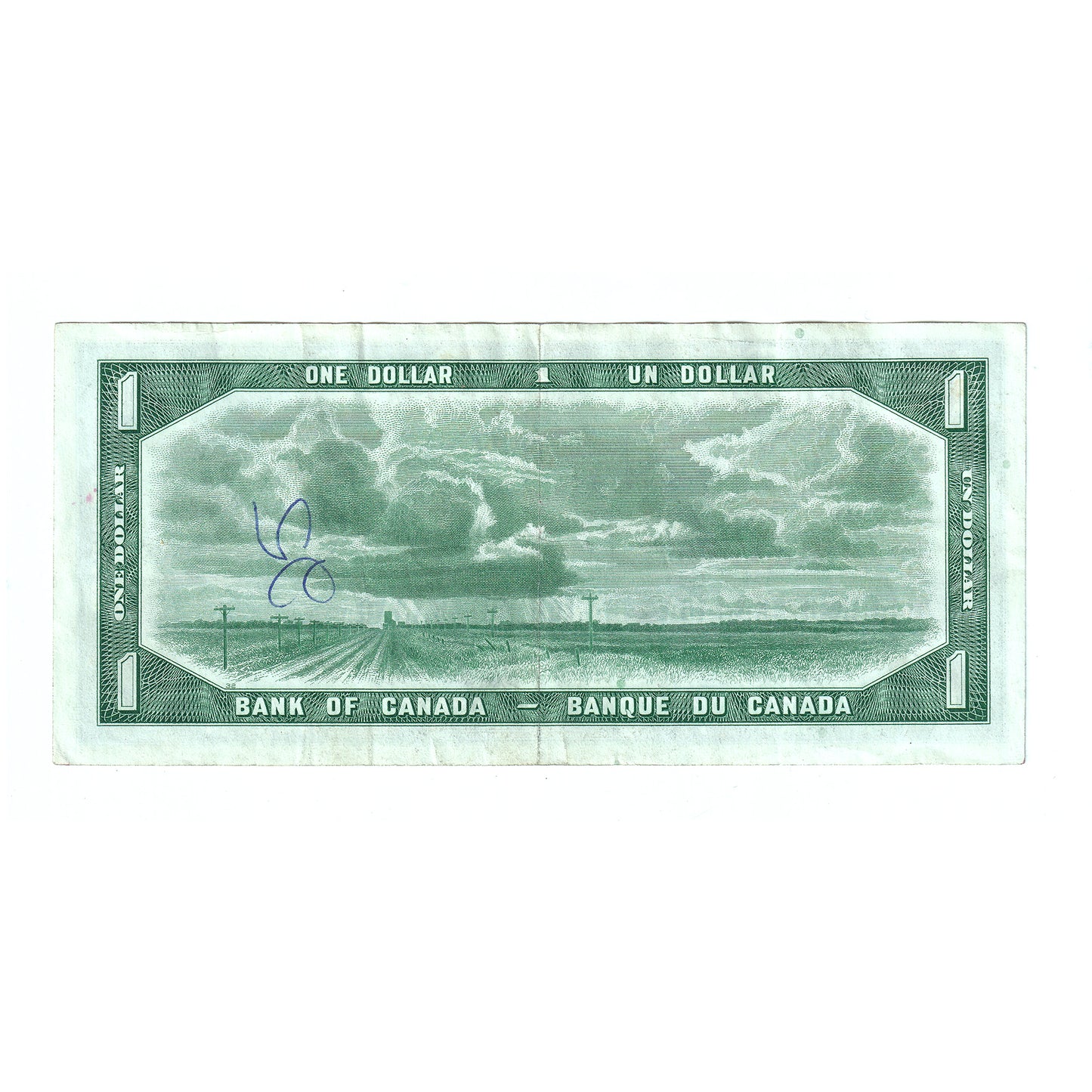 BC-29b 1954 Canada $1 Beattie-Coyne, Devil's Face, P/A, VF-EF (writing)