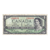BC-29b 1954 Canada $1 Beattie-Coyne, Devil's Face, T/A, F (erasure)