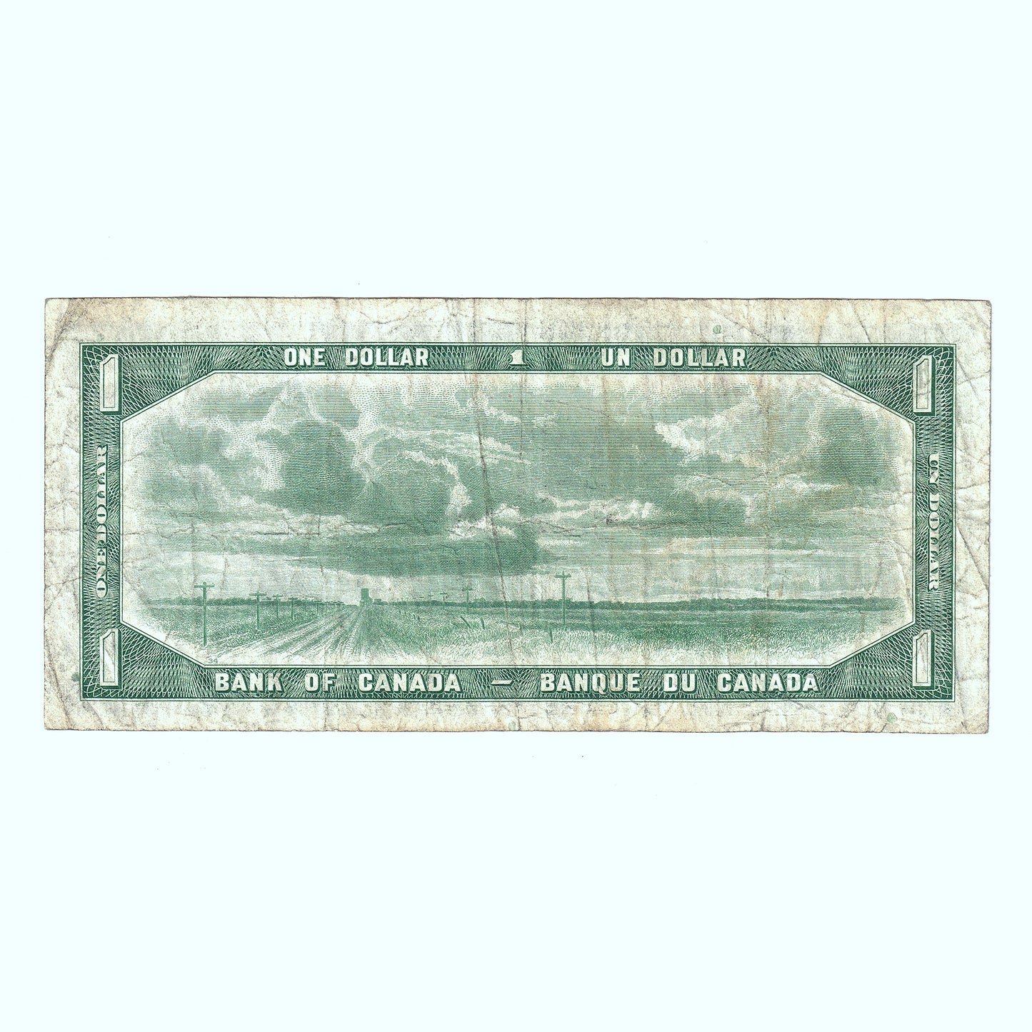 BC-29b 1954 Canada $1 Beattie-Coyne, Devil's Face, T/A, F (erasure)