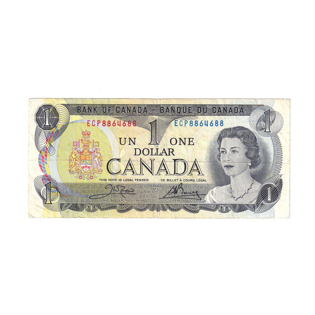 BC-46b 1973 Canada $1 Crow-Bouey, RADAR, ECP8864688,VF