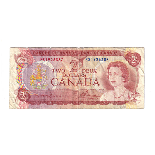 BC-47aT 1974 Canada $2 Lawson-Bouey, Test Note, RS, F (tears on edge)
