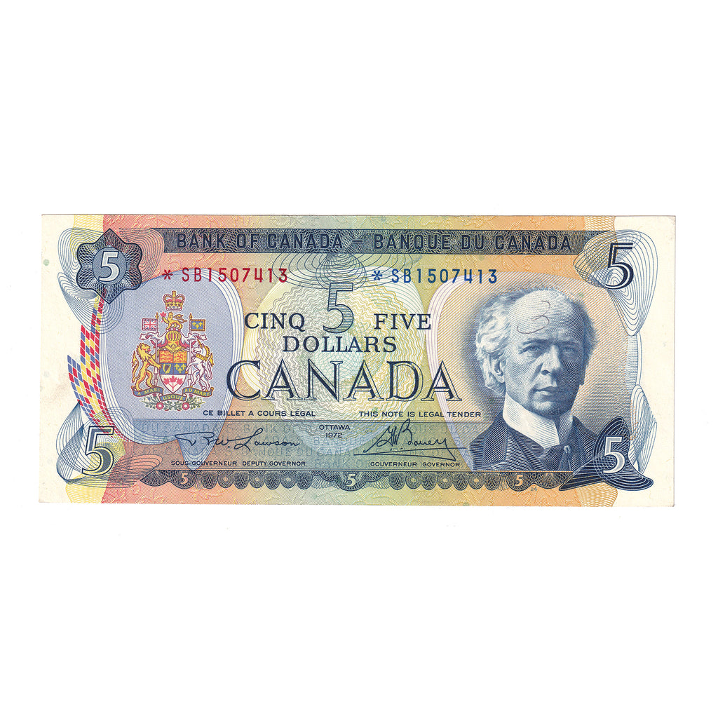 BC-48bA 1972 Canada $5 Lawson-Bouey, *SB Below 1.6M, EF-AU (writing)