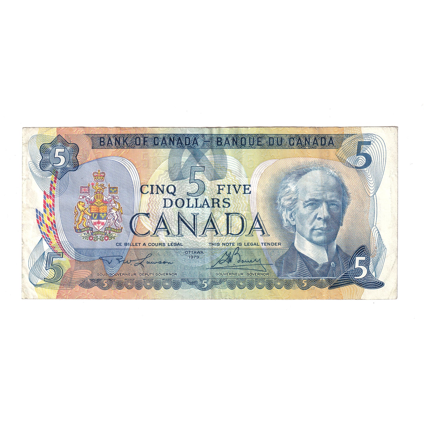 BC-53aA 1979 Canada $5 Lawson-Bouey, Red Stamp, Replacement, 310, VF