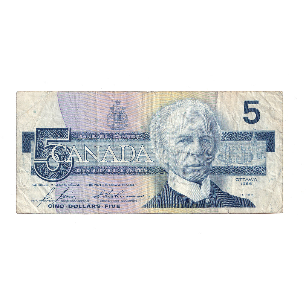 BC-56c 1986 Canada $5 Bonin-Thiessen, 2 Digit RADAR, GPT8881888, VG