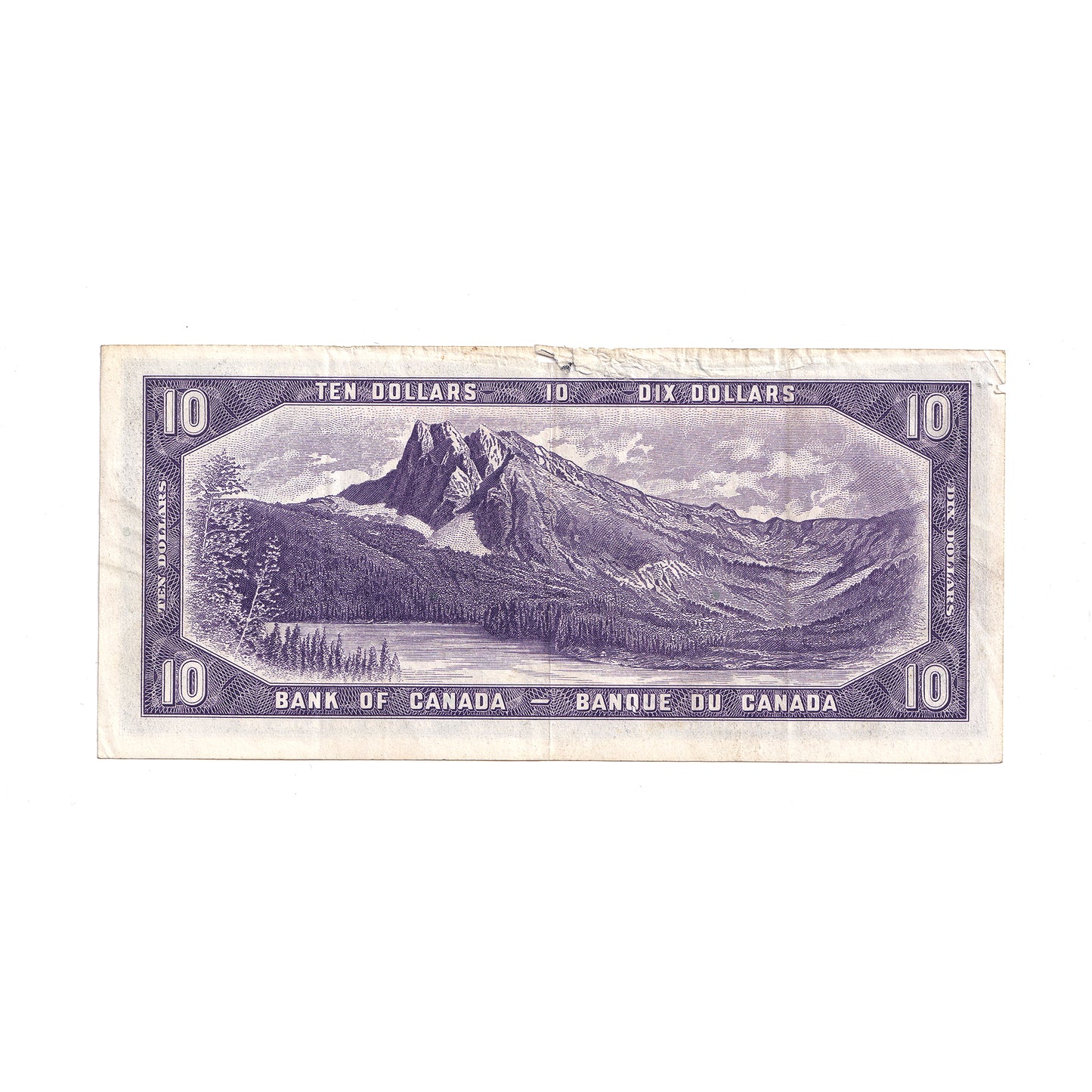 BC-32b 1954 Canada $10 Beattie-Coyne, Devil's Face, F/D, VF-EF (tears)