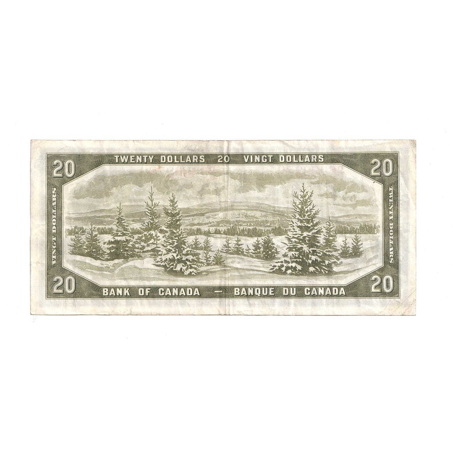 BC-33b 1954 Canada $20 Beattie-Coyne, Devil's Face, D/E, VF (writing)