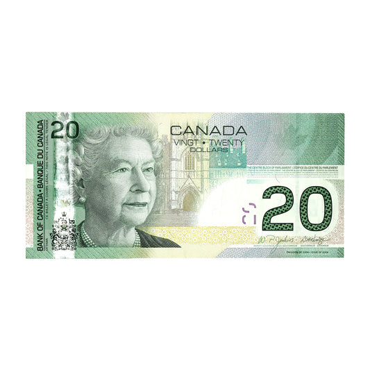 BC-64a-i 2005 Canada $20 Jenkins-Dodge, Neat Number, EYU4700000, VF-EF