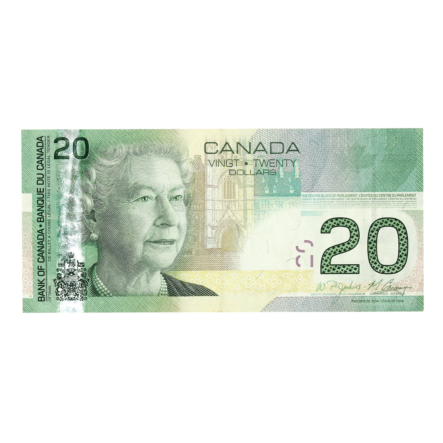 BC-64b-N1-ii 2008 Canada $20 Jenkins-Carney, 2 Digit RADAR ERW6655566, VF-EF