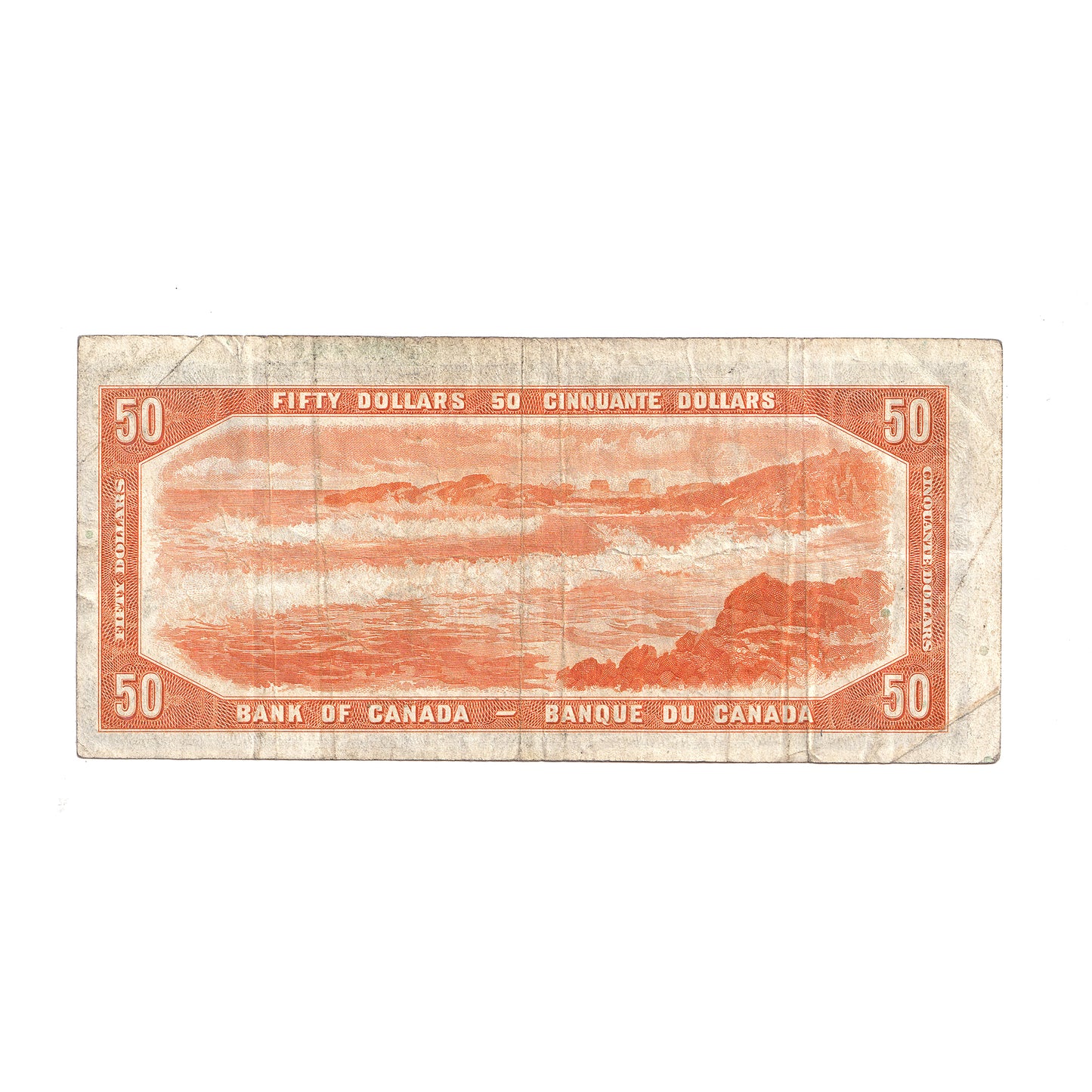 BC-34a 1954 Canada $50 Coyne-Towers, Devil's Face, A/H, F-VF (tear)