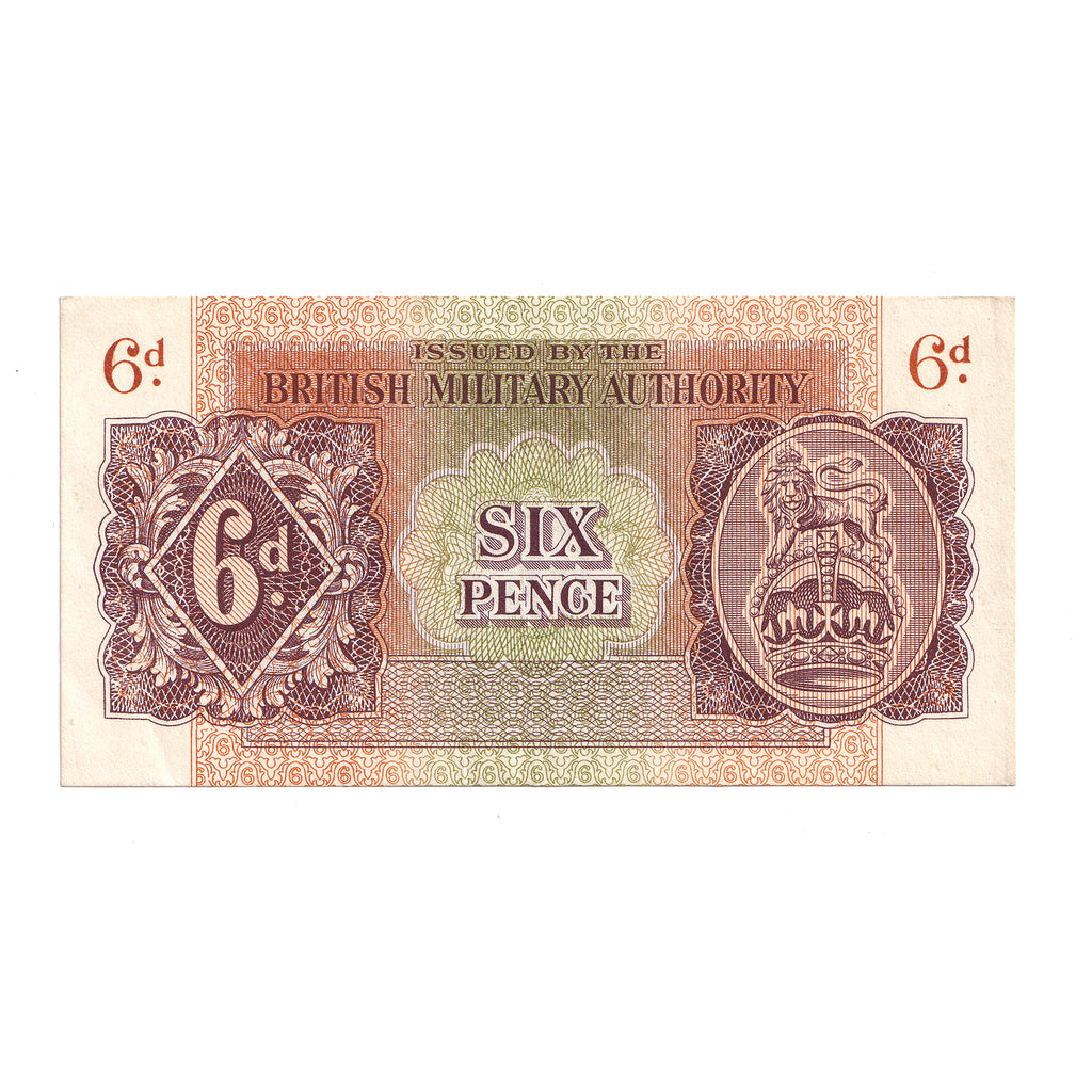 British Military Authority 1943 6 Pence Note, UNC