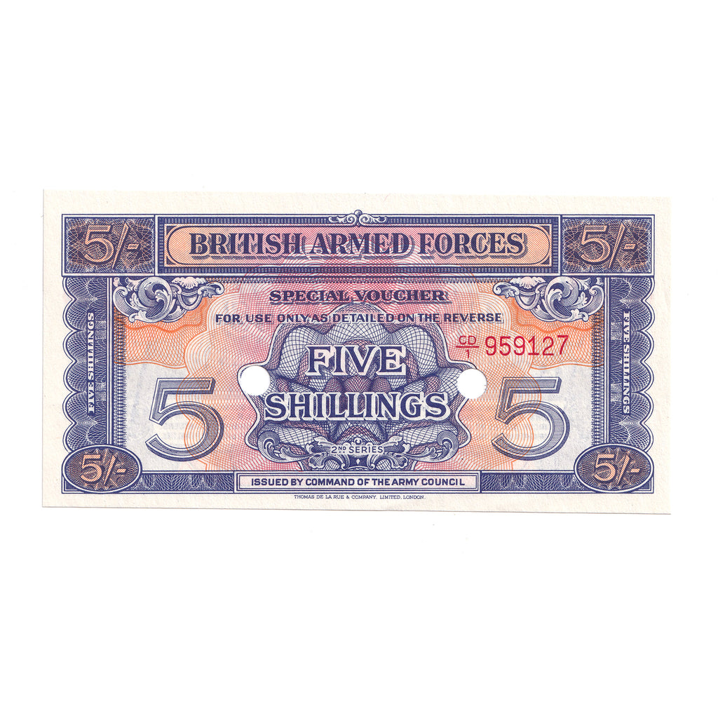 British Armed Forces 1948 5 Shilling Note, UNC