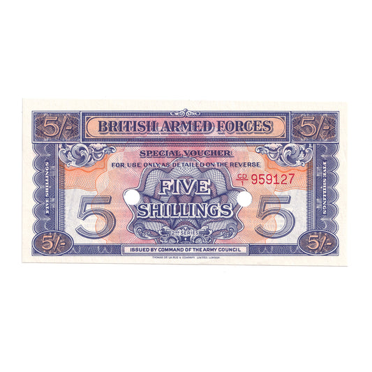British Armed Forces 1948 5 Shilling Note, UNC