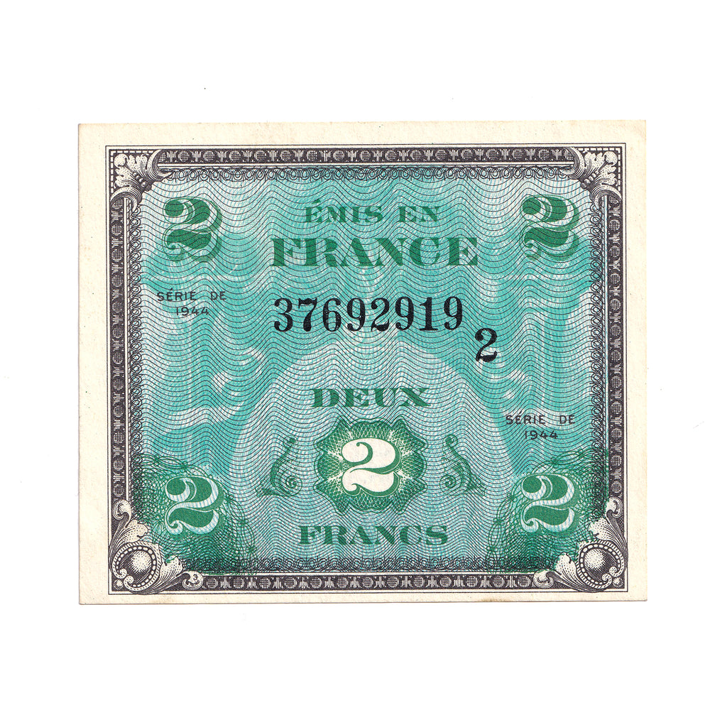 France 1944 2 Francs Note, Pick #114b, UNC