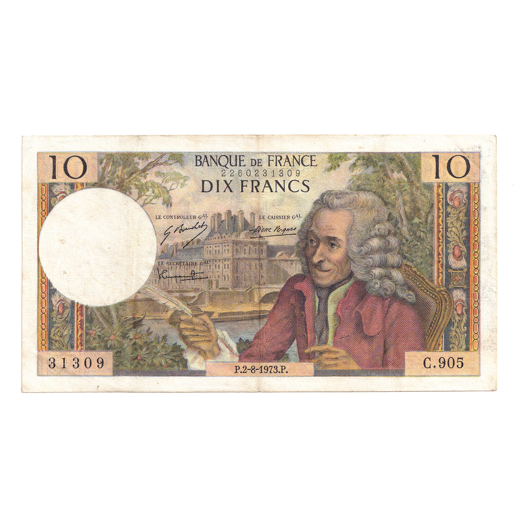France 1973 10 Francs Note, Pick #147