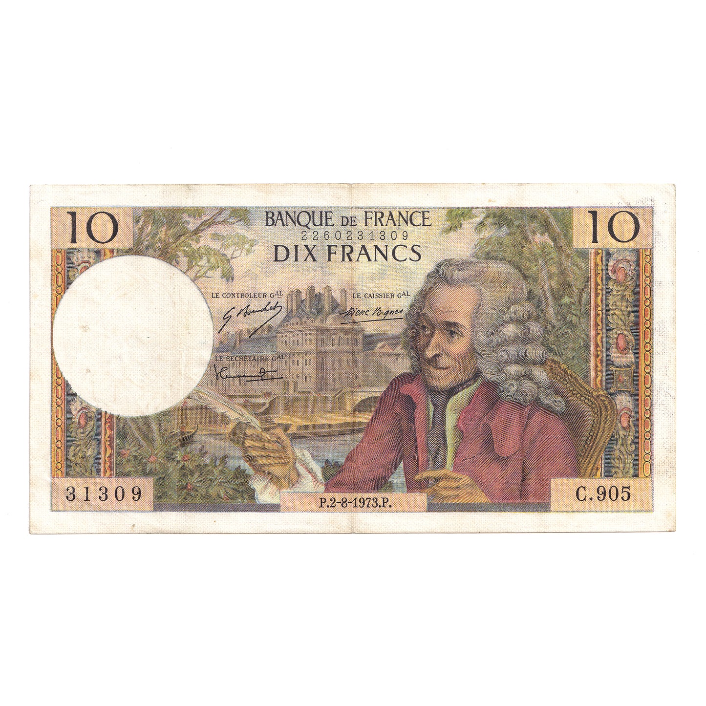 France 1973 10 Francs Note, Pick #147