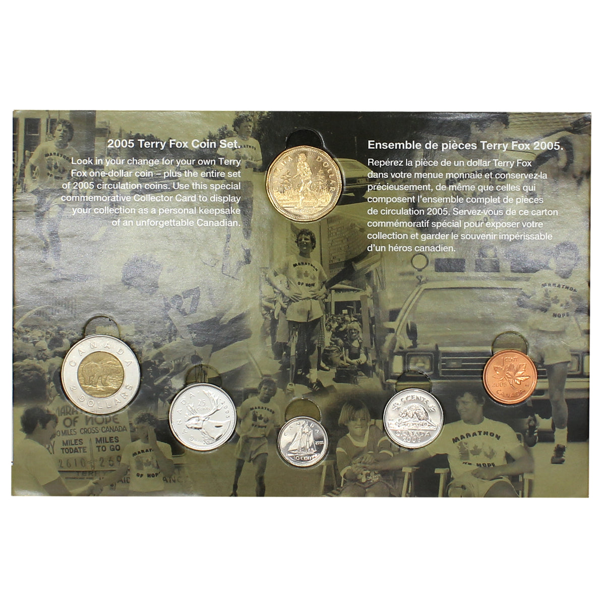2005 Terry Fox 6-coin RCM Collector Card. Very Unique Issue! (See text)