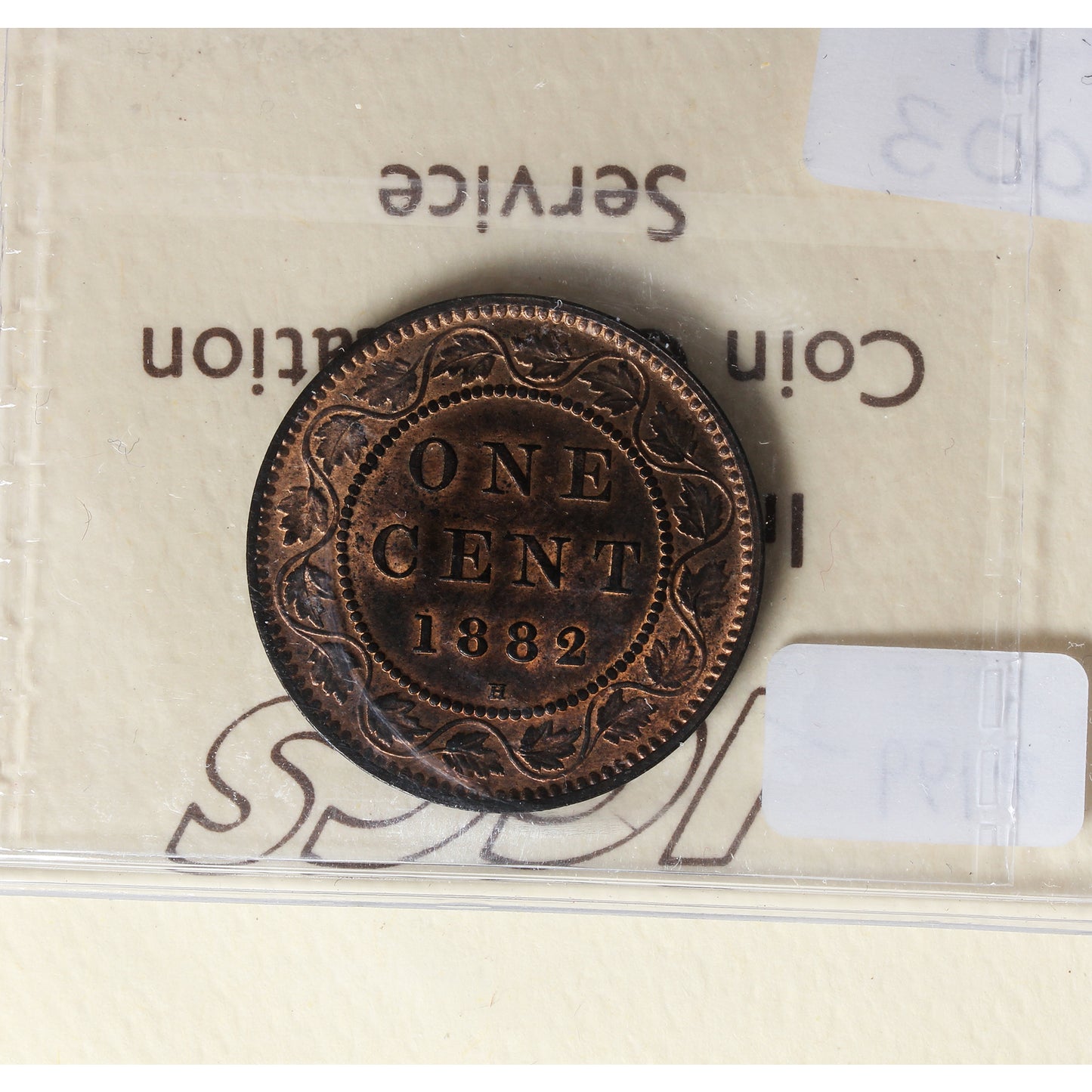 1882H Obv. 1 Canada 1-cent ICCS Certified MS63 Red and Brown