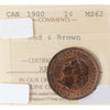 1900 Canada 1-cent ICCS Certified MS62 Red and Brown
