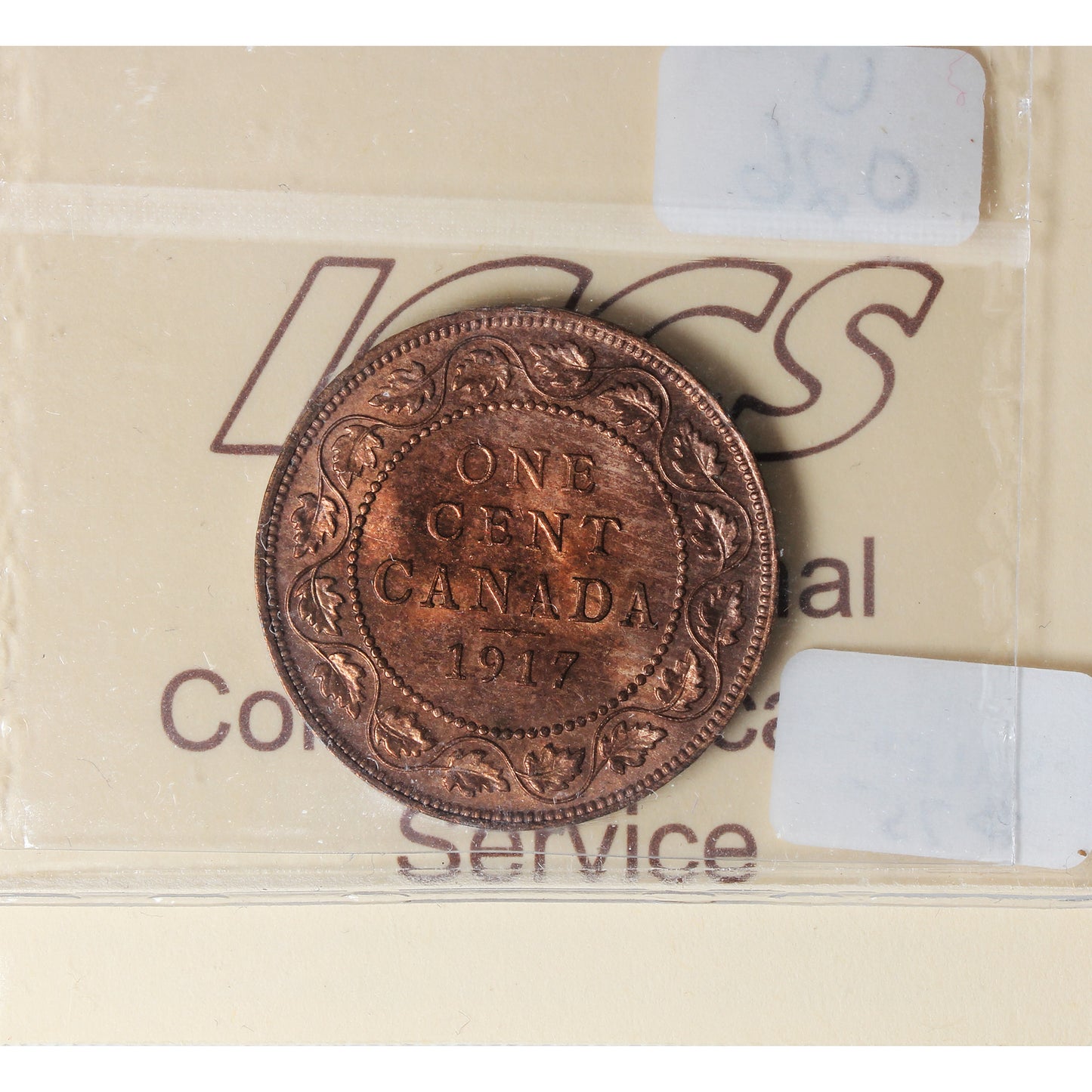 1917 Canada 1-cent ICCS Certified MS64 Red Toned