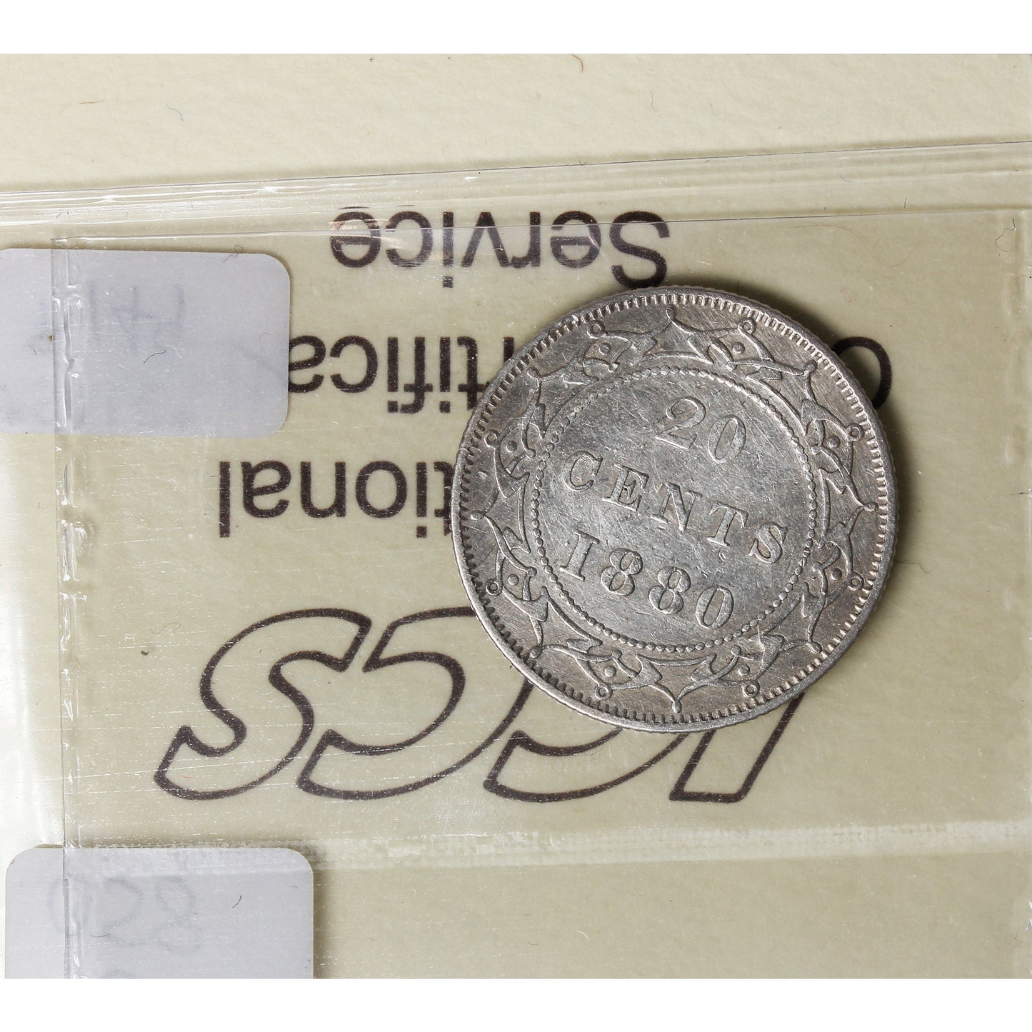 1880 Newfoundland 20-cents ICCS Certified VF30 Cleaned