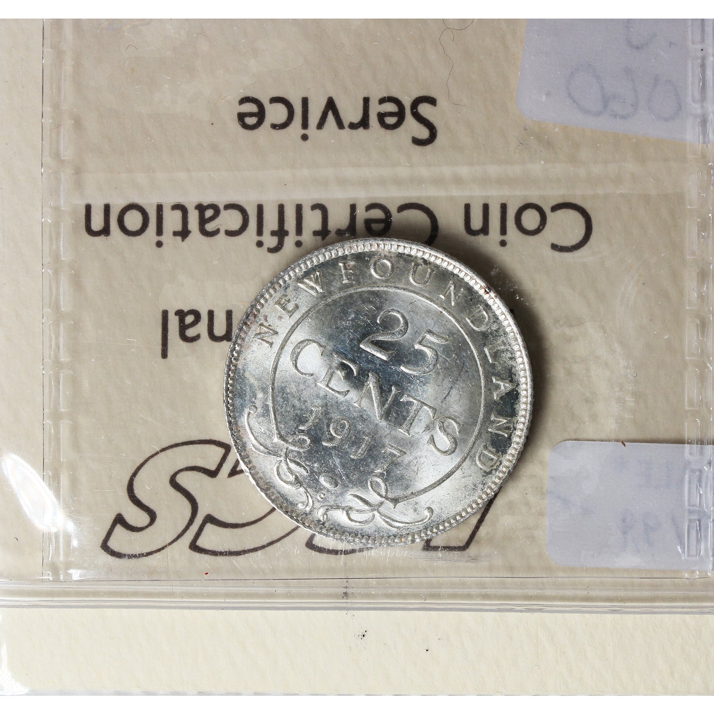 1917C Newfoundland 25-cents ICCS Certified MS63 Toned
