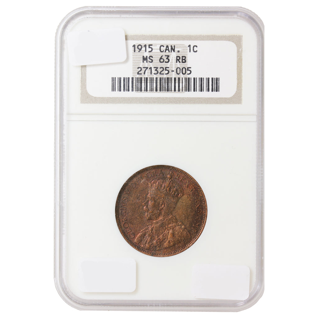 1915 Canada 1-cent NGC Certified MS63 Red and Brown