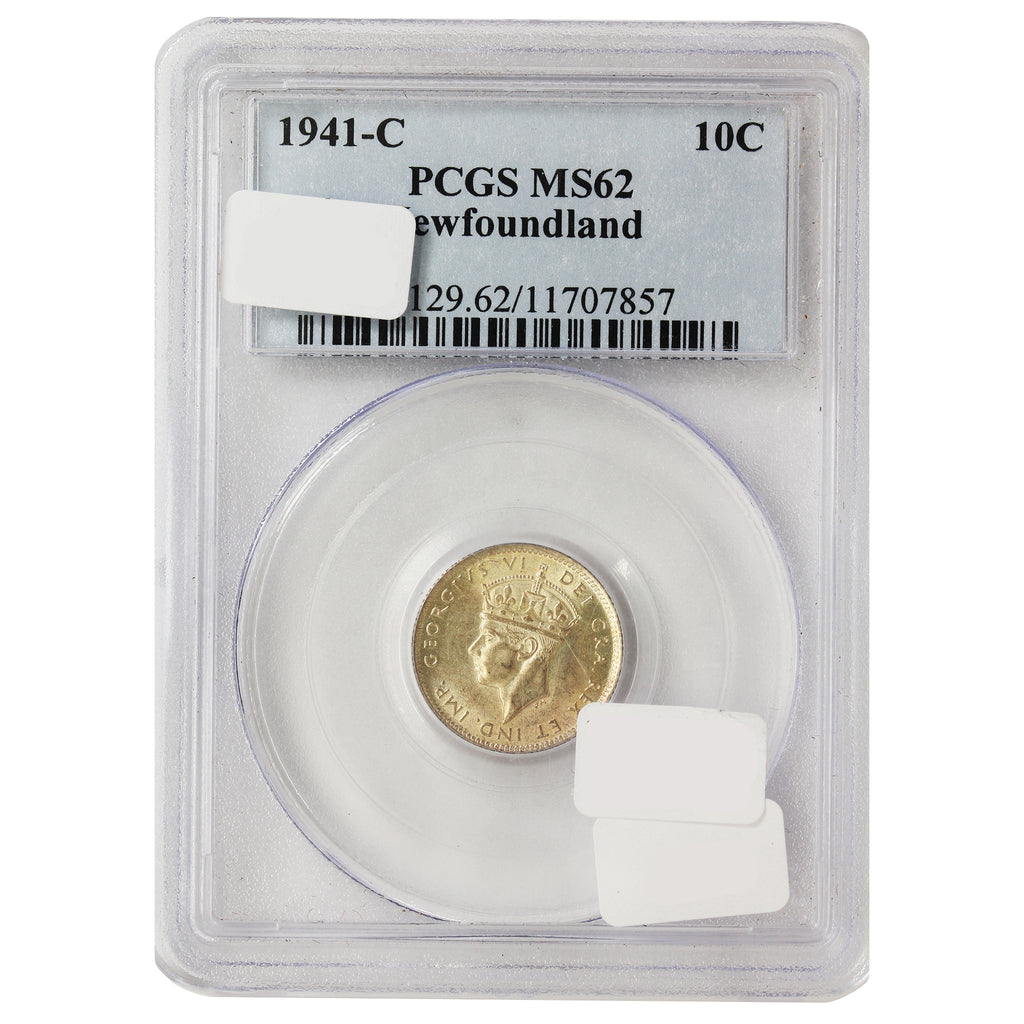 1941C Newfoundland 10-cents PCGS Certified MS62