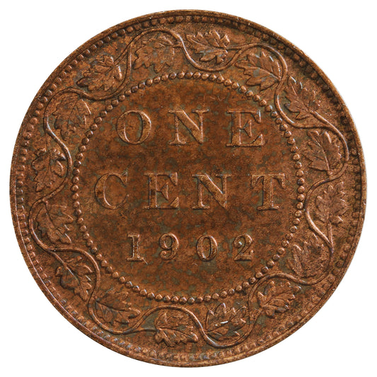 1902 Canada 1-cent UNC (MS60) Cleaned