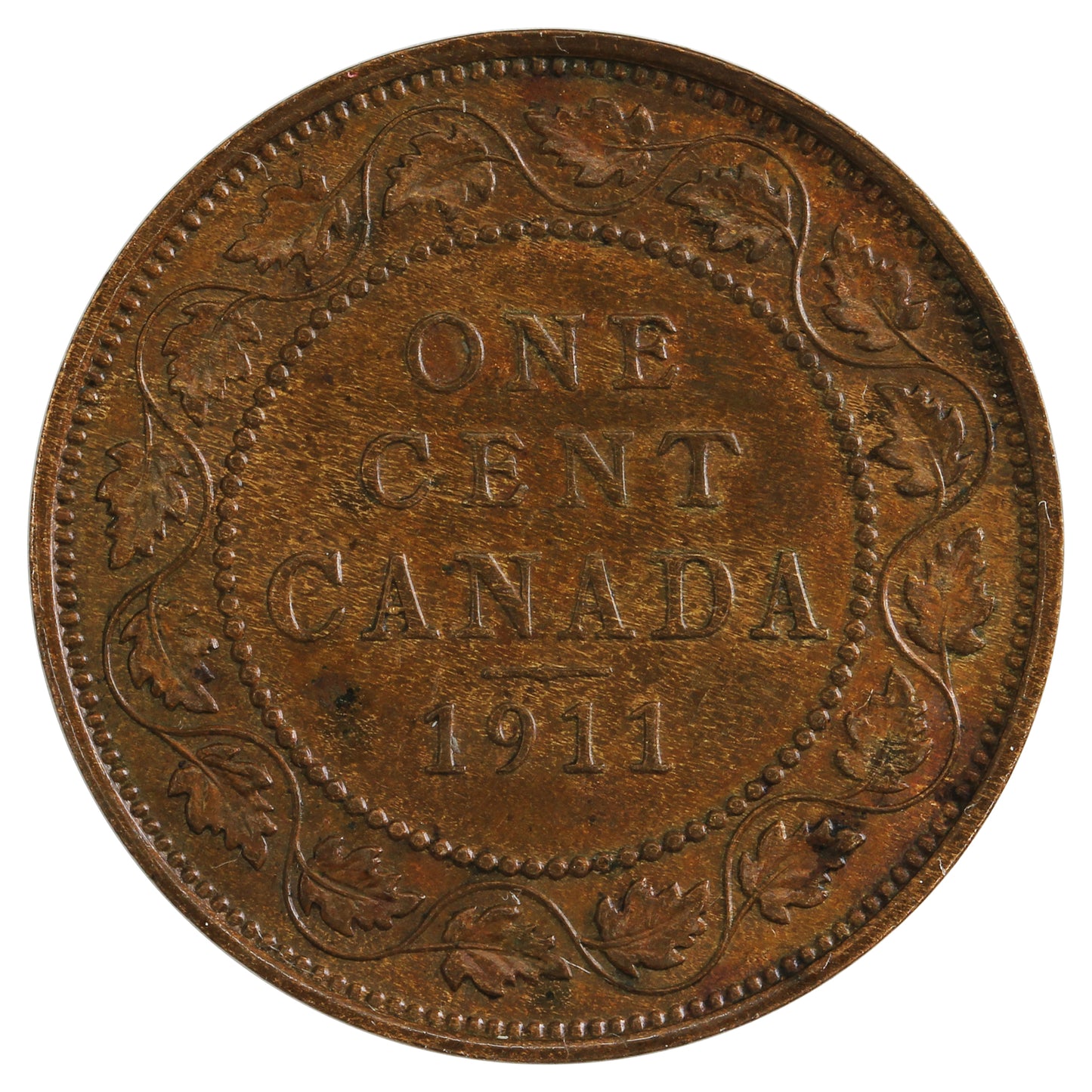 1911 Planchet Flaw Canada 1-cent Almost Uncirculated (AU50)