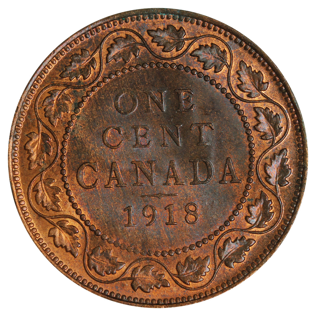 1918 Canada 1-cent UNC+ (MS62) Heavy Corrosion
