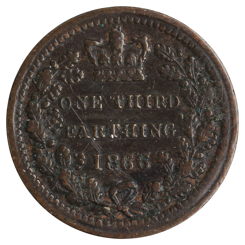 Great Britain 1866 1/3 Farthing UNC (MS60)