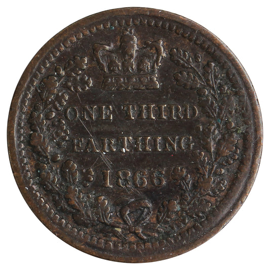 Great Britain 1866 1/3 Farthing UNC (MS60)