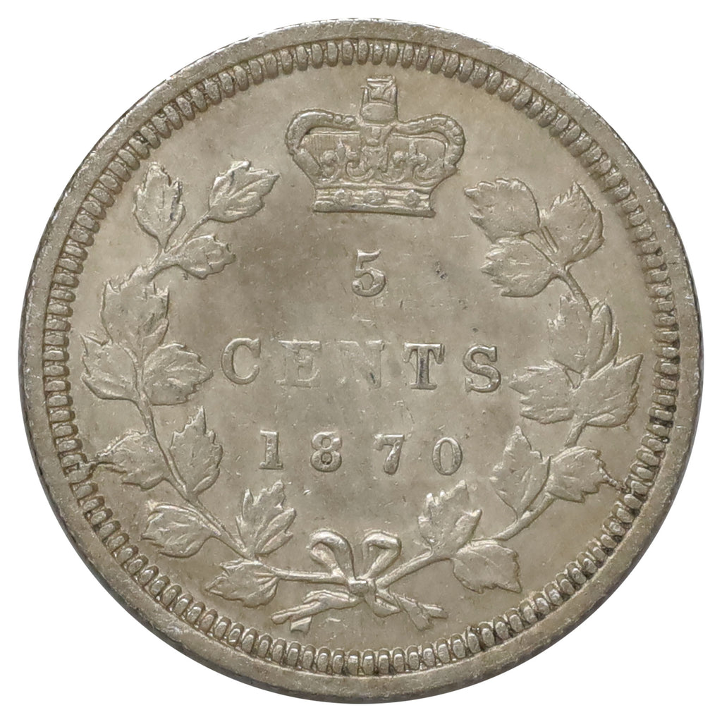 1870 Wide Rim Canada 5-cents VF-EF (VF30) Scratched, marks, or impaired