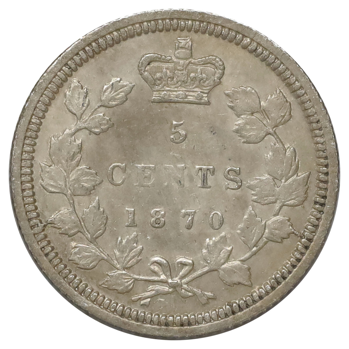 1870 Wide Rim Canada 5-cents VF-EF (VF30) Scratched, marks, or impaired